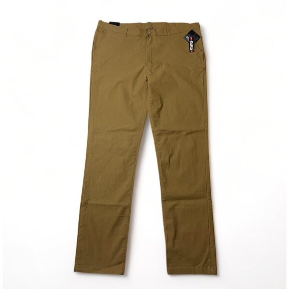 Galaxy By Harvic Women's Stretch Pants 36/32 Rayon/Nylon/Spandex Blend, Khaki - Picture 1 of 10